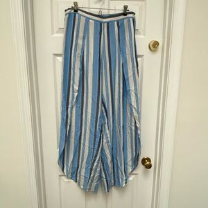 DREW Blue and White Striped Split Pants - Large